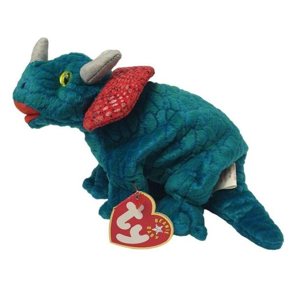 Ty Beanie Babies Hornsly Triceratops Plush Toy 2000 Vintage Y2K - Picture 3 of 6